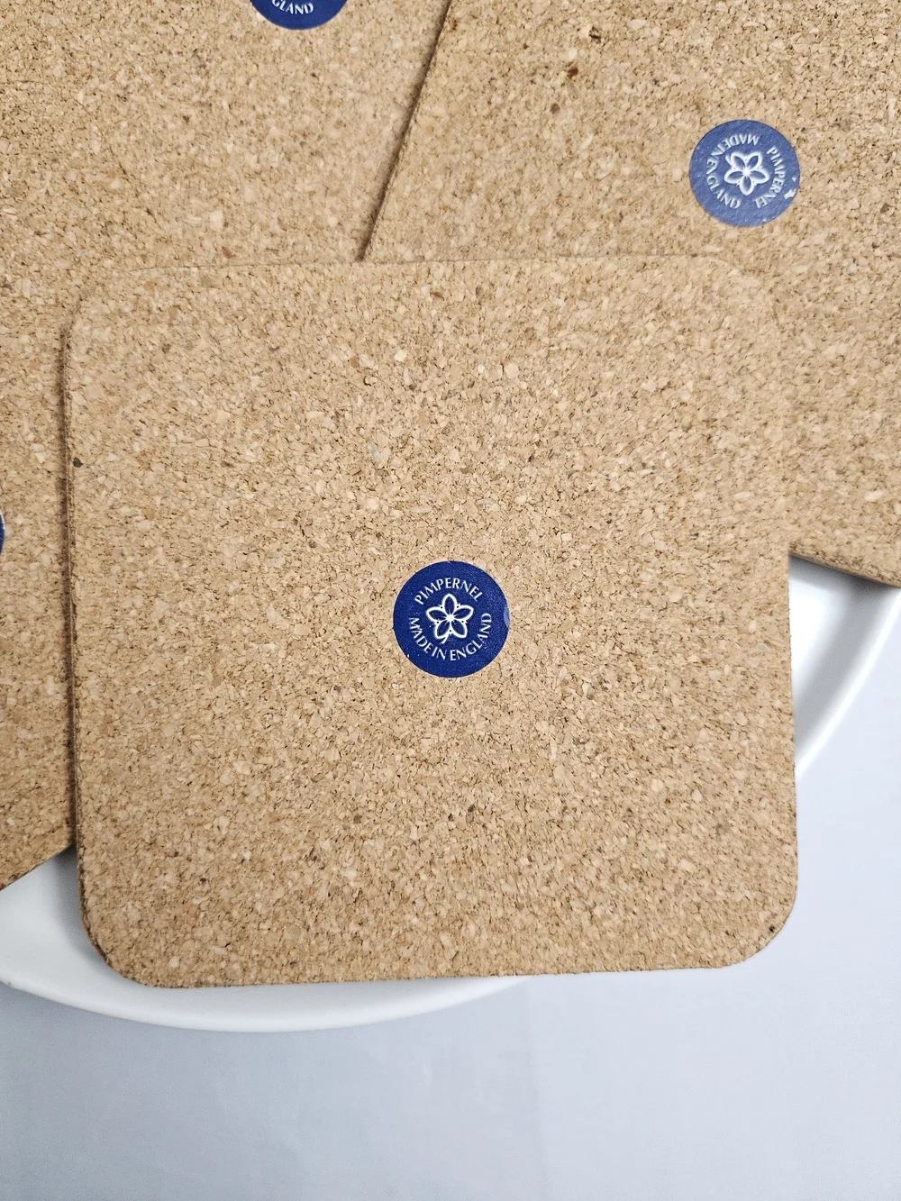 Pimpernel Vintage Christmas Topiary Cork-Backed Coasters Set of 5 with Holder